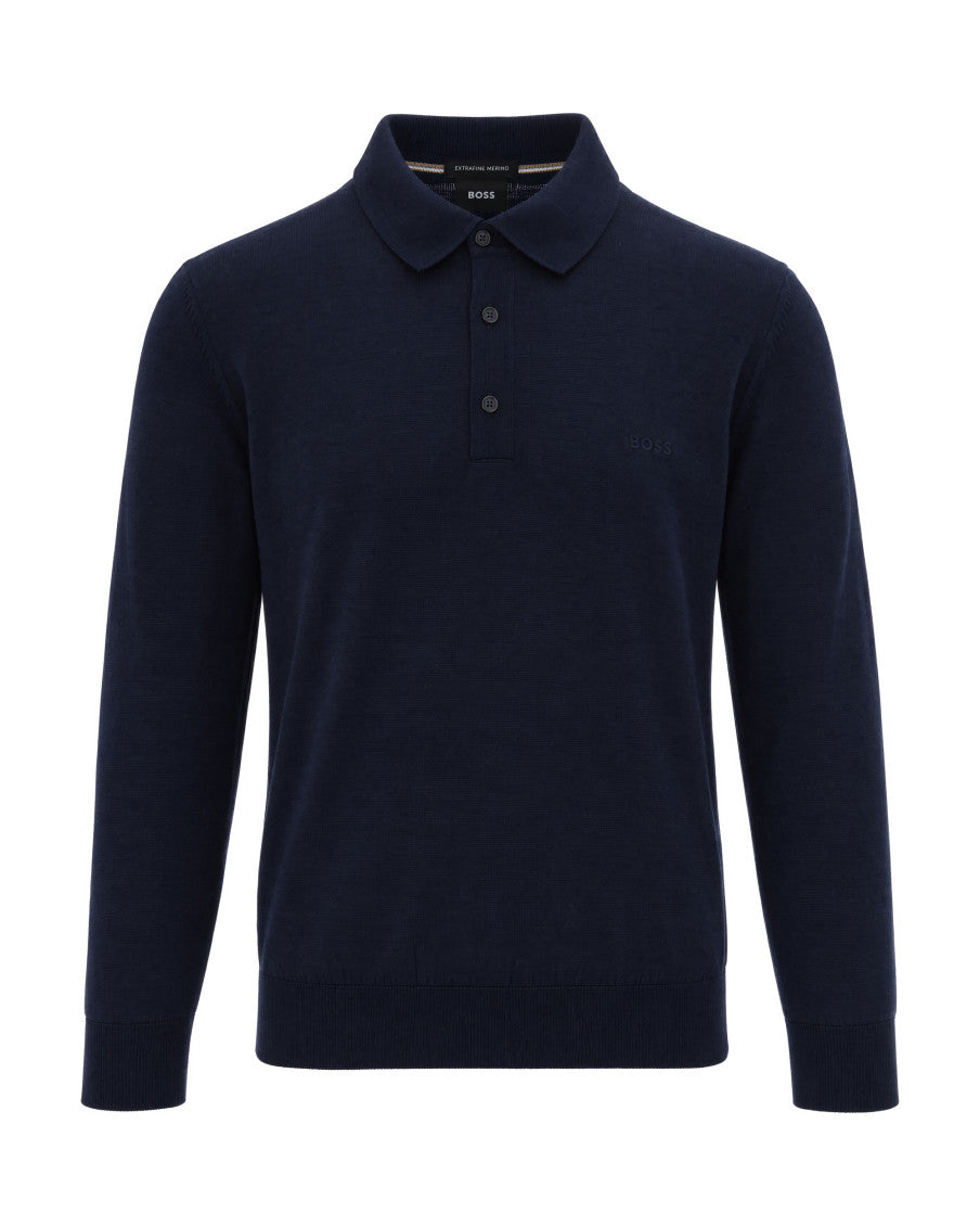 Dark Blue Polo Sweater 1