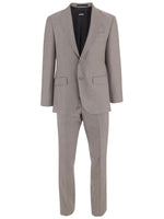 Beige Notched Lapel Suit 1