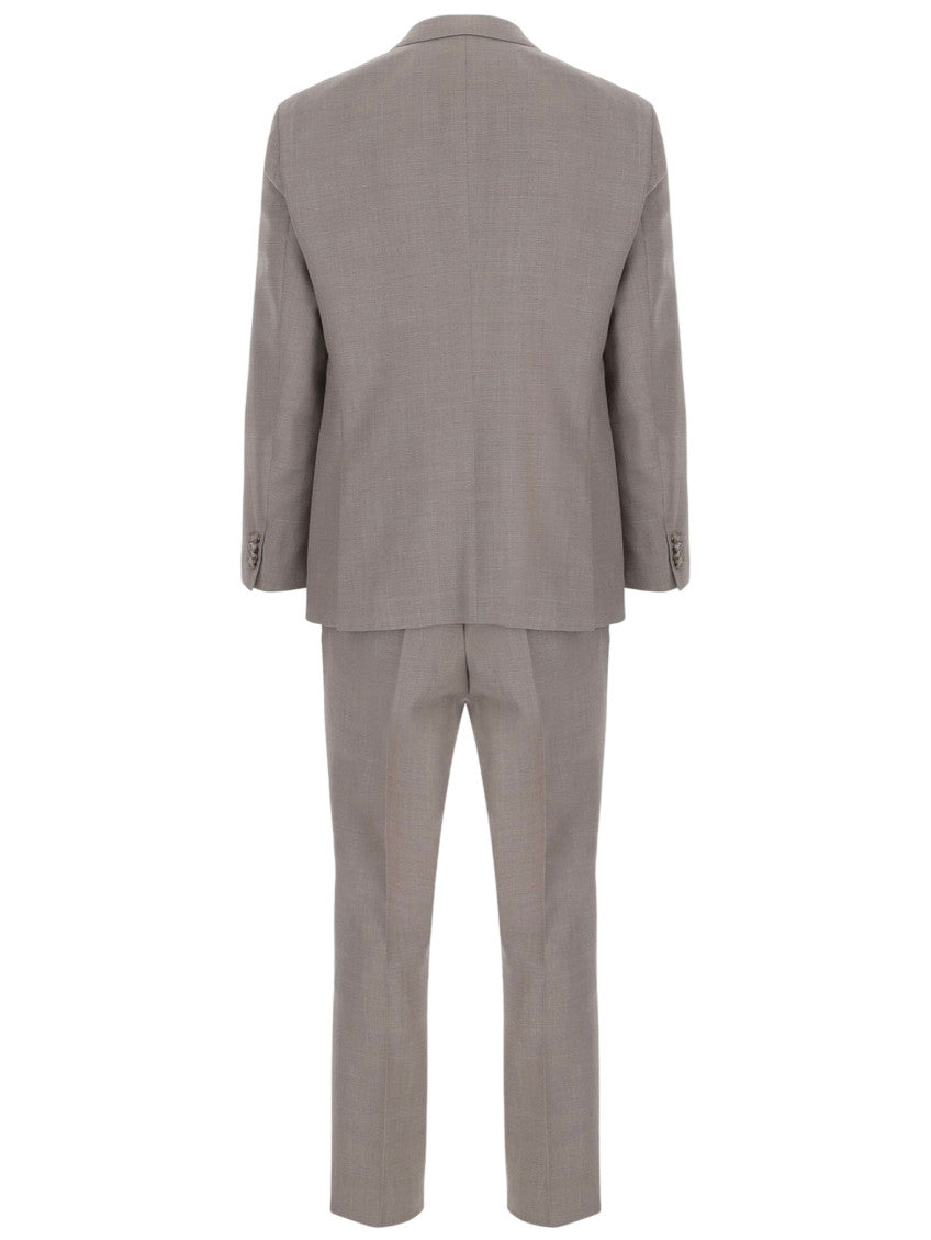 Beige Notched Lapel Suit 2