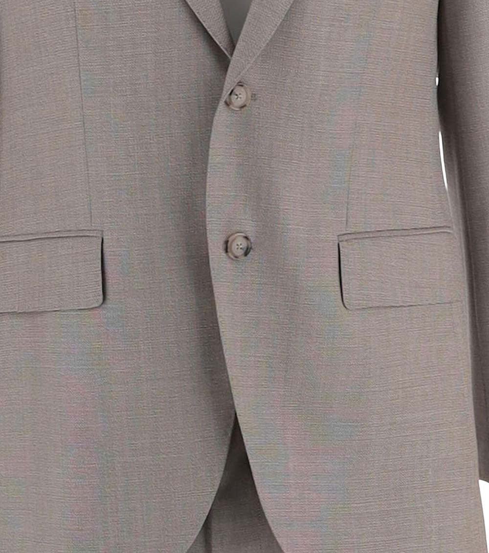 Beige Notched Lapel Suit 3