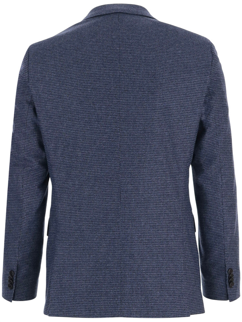 Blue Slim Houndstooth Blazer 2