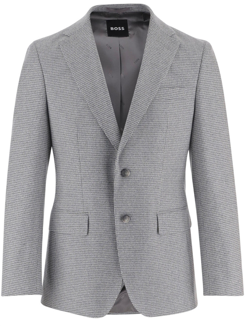 Grey Slim Houndstooth Blazer 1
