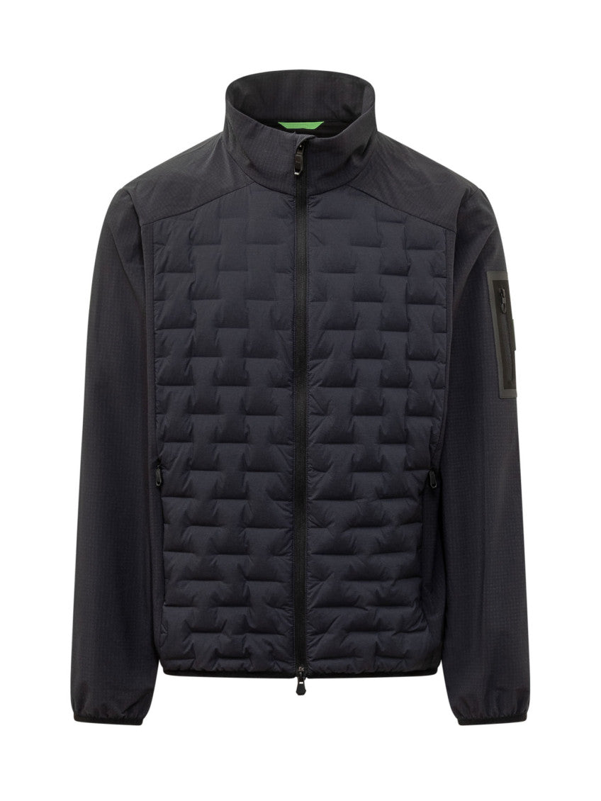 Black Quilted Zipper Jacket 1