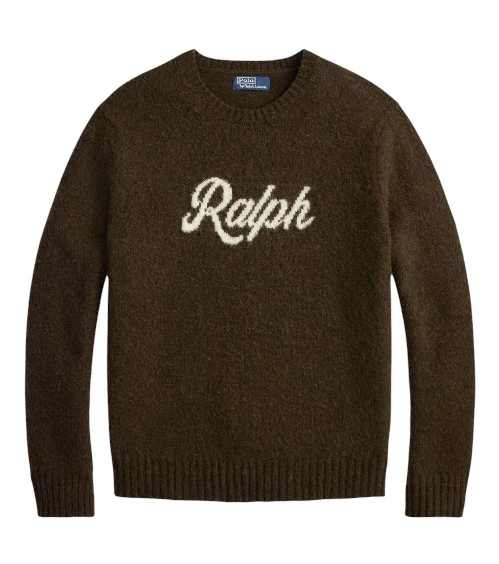 Brown Knitted Logo Sweater 1
