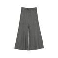 Grey Flared Flat Front Pants 1