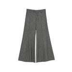 Grey Flared Flat Front Pants 1