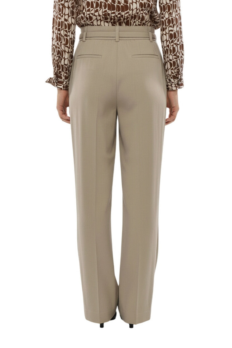 Beige Tailored Pleated Pants 2