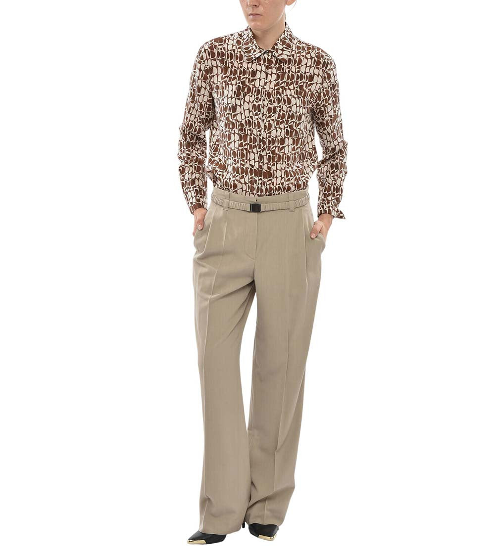 Beige Tailored Pleated Pants 4