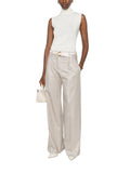Beige Relaxed Pleated Pant 1
