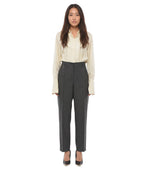 Grey Tailored Pleated Pants 1