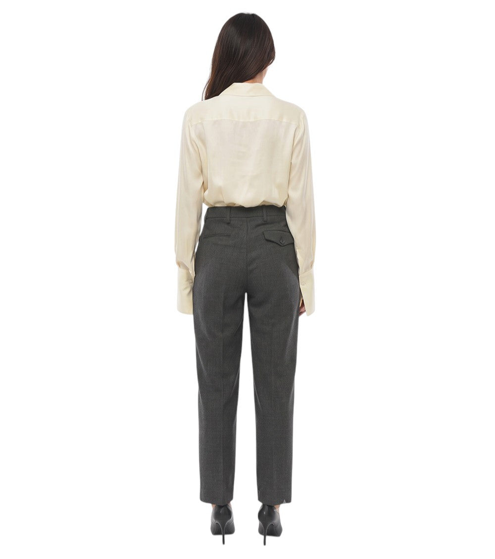 Grey Tailored Pleated Pants 2