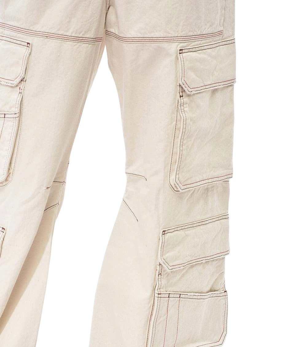 White Loose Cargo Jeans 2