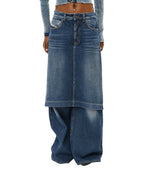 Blue Loose Low Rise Jeans 1