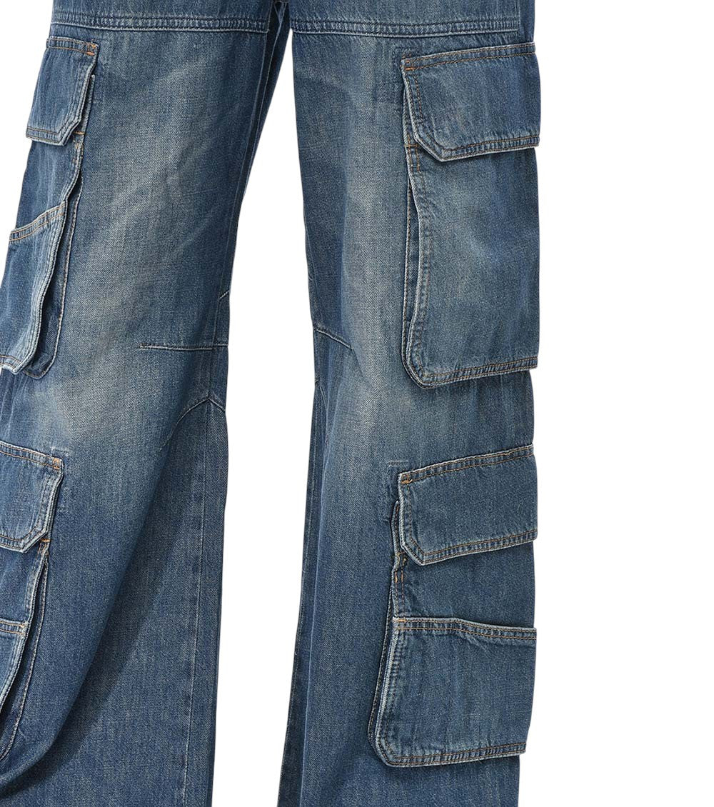 Blue Loose Low Rise Jeans 4