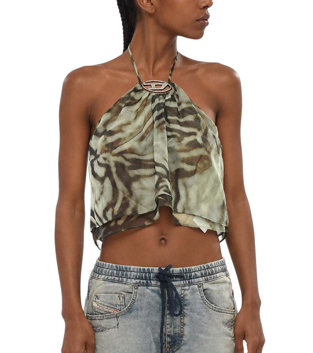 Green Animal Print Top 1