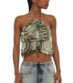 Green Animal Print Top 1