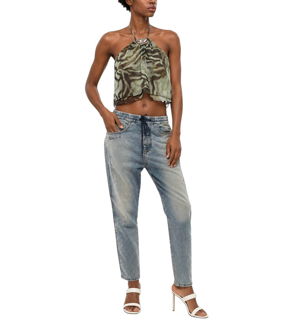 Green Animal Print Top 4