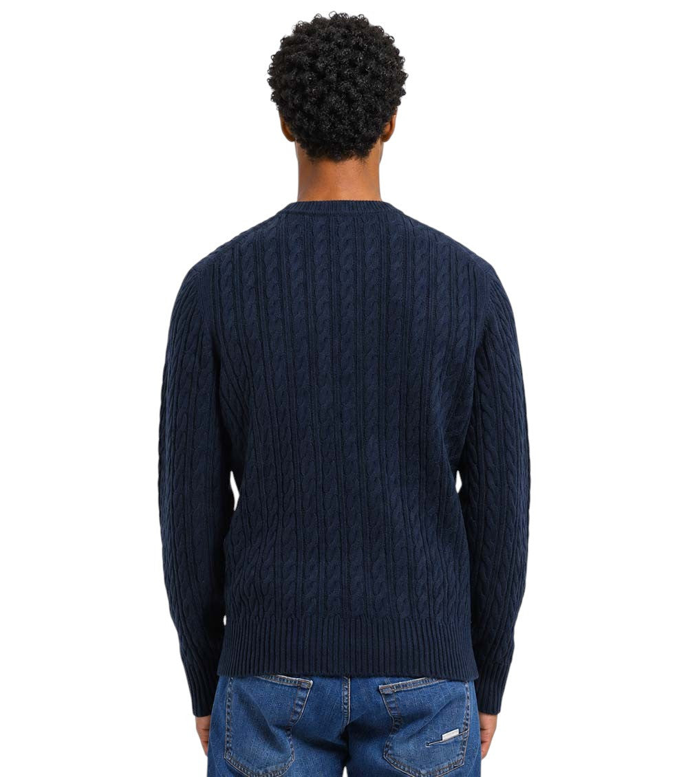 Blue Regular Cable-Knit Sweater 3