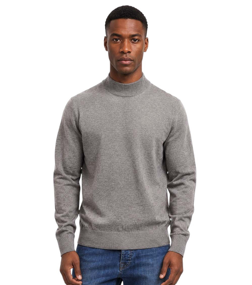 Grey Mock Collar Sweater 1