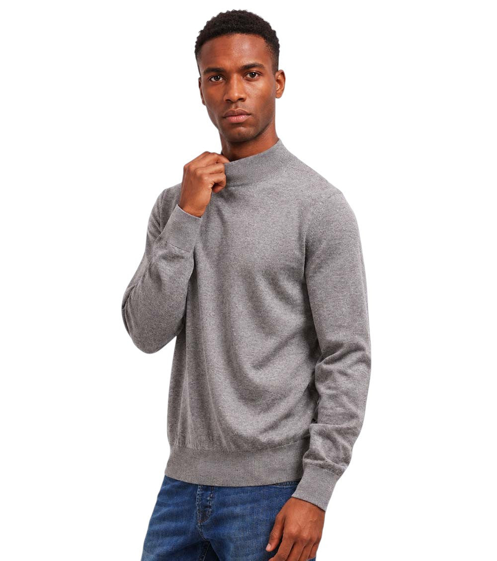 Grey Mock Collar Sweater 2