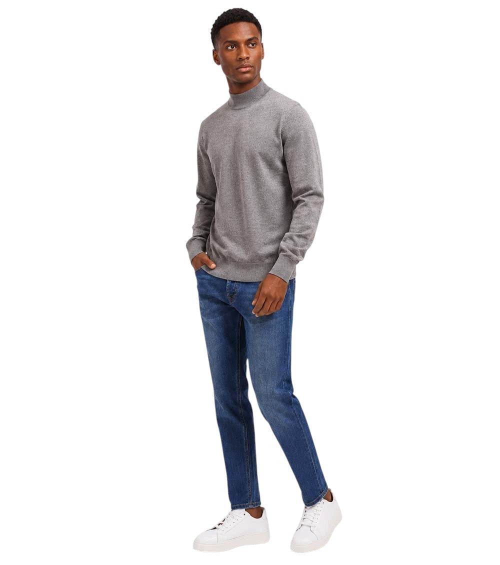 Grey Mock Collar Sweater 4