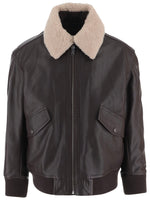 Dark Brown Solid Leather Jacket 1
