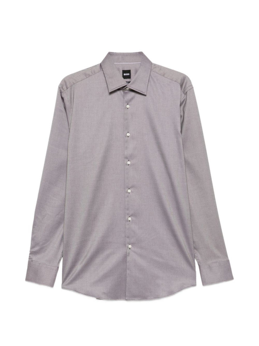Grey Slim Textured Shirt 1