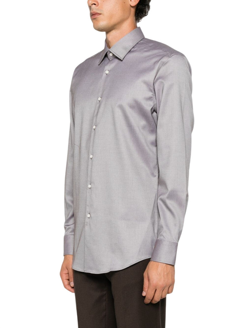 Grey Slim Textured Shirt 2