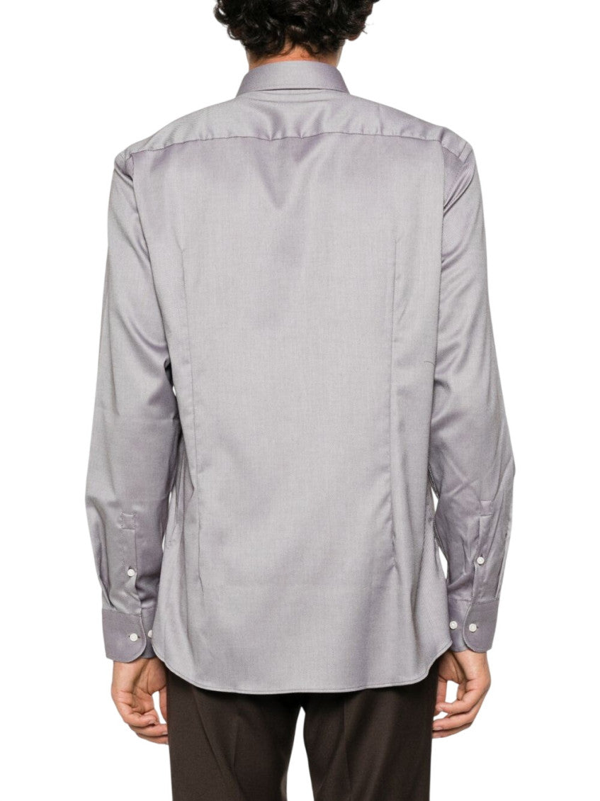 Grey Slim Textured Shirt 3