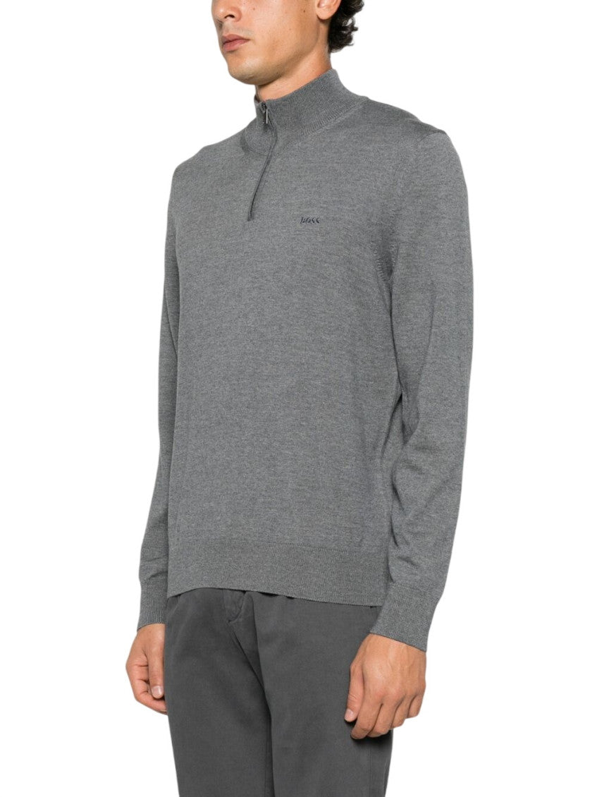 Grey Mock Collar Sweater 2