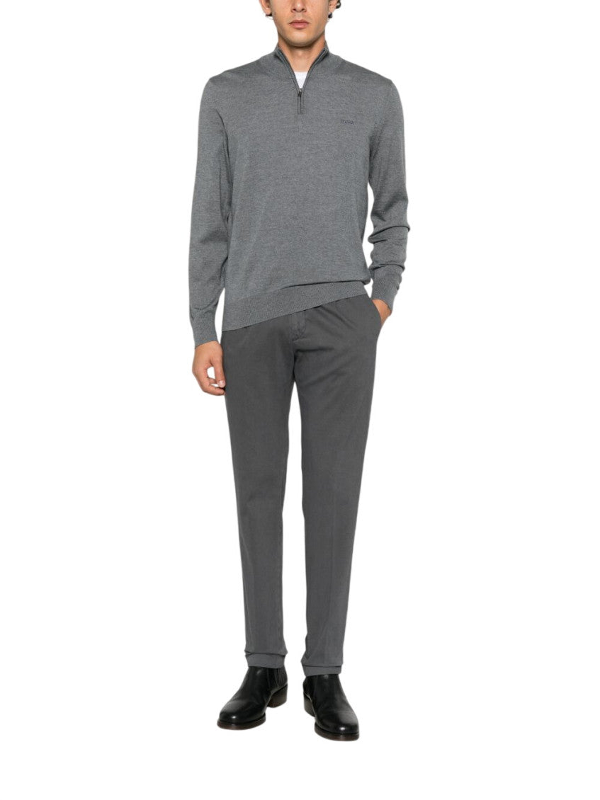 Grey Mock Collar Sweater 4