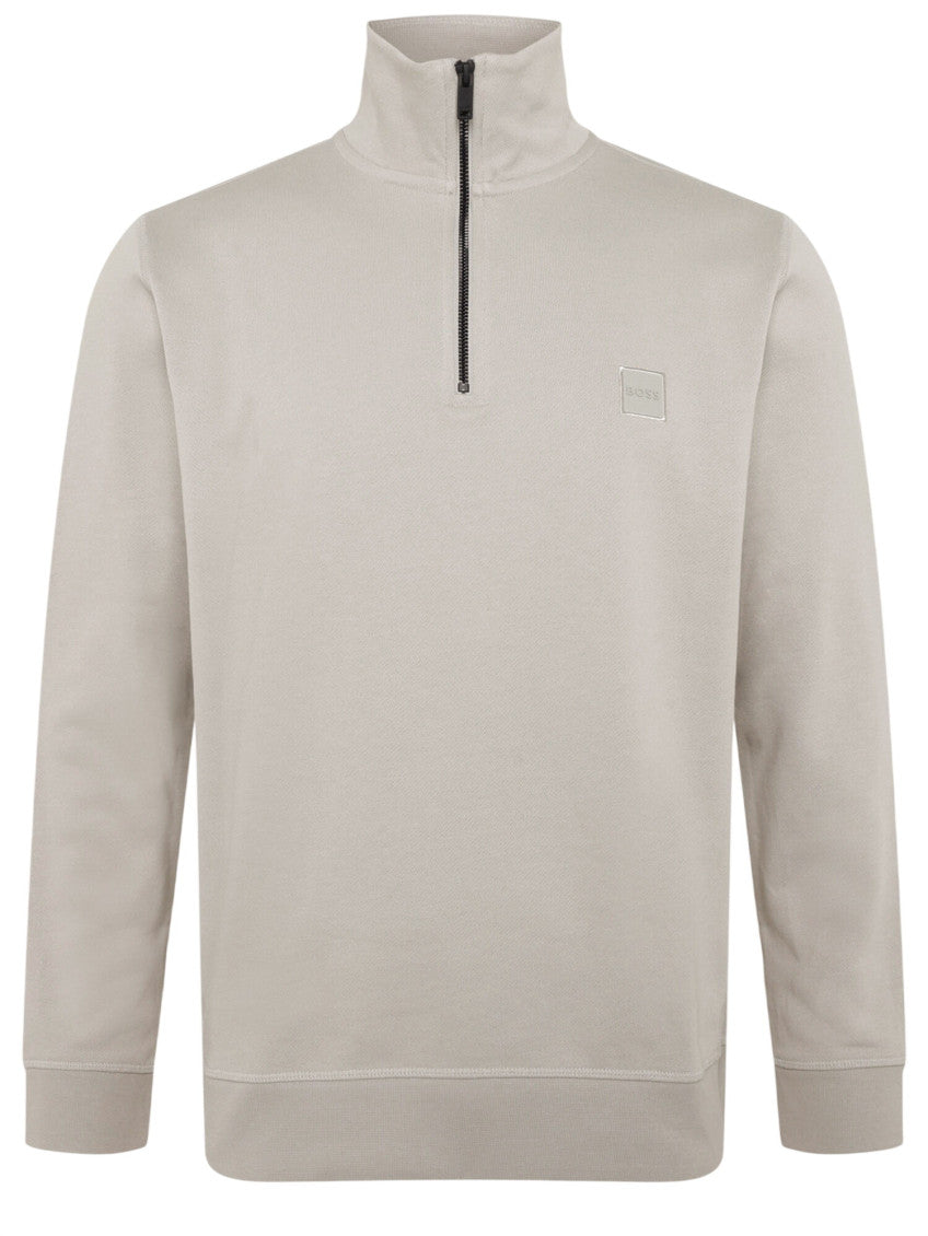 Light Beige Half Zip Sweatshirt 1