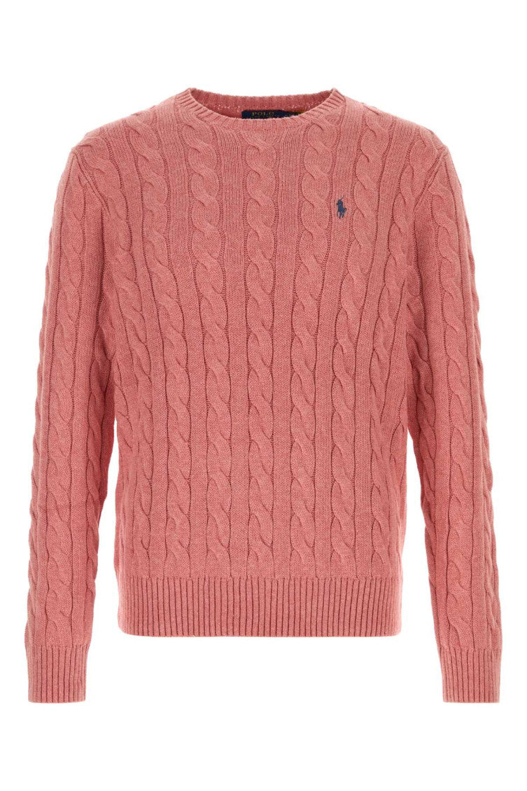 Pink Regular Knitted Sweater 1
