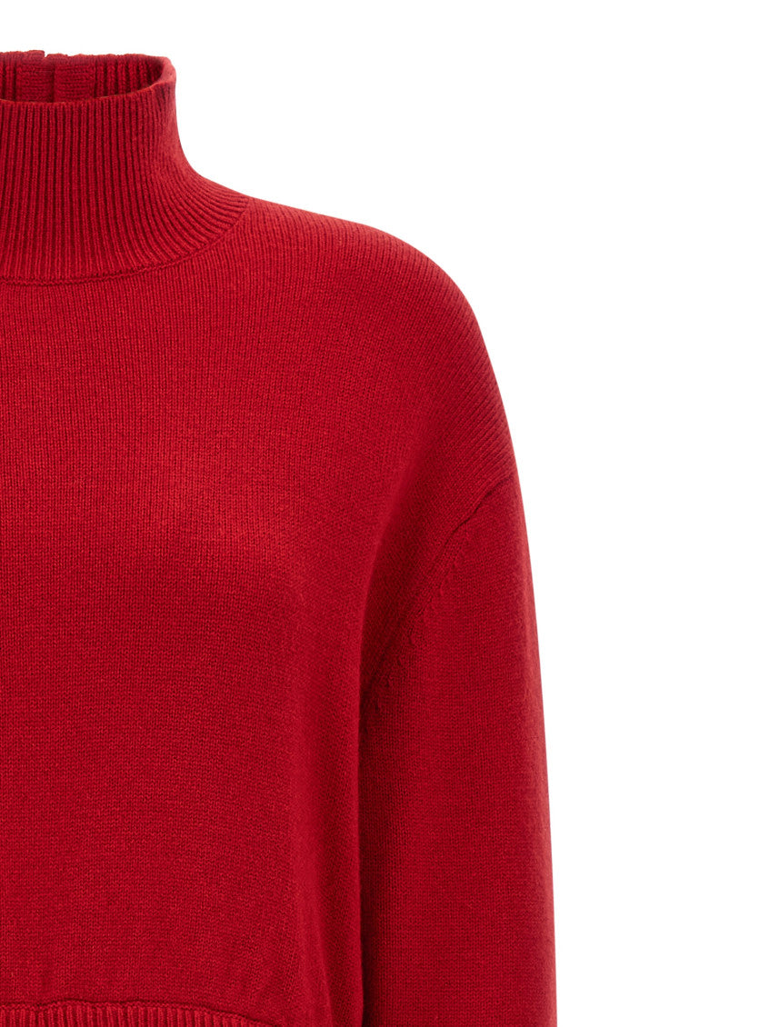 Red Turtle Neck Maxi Dress 3