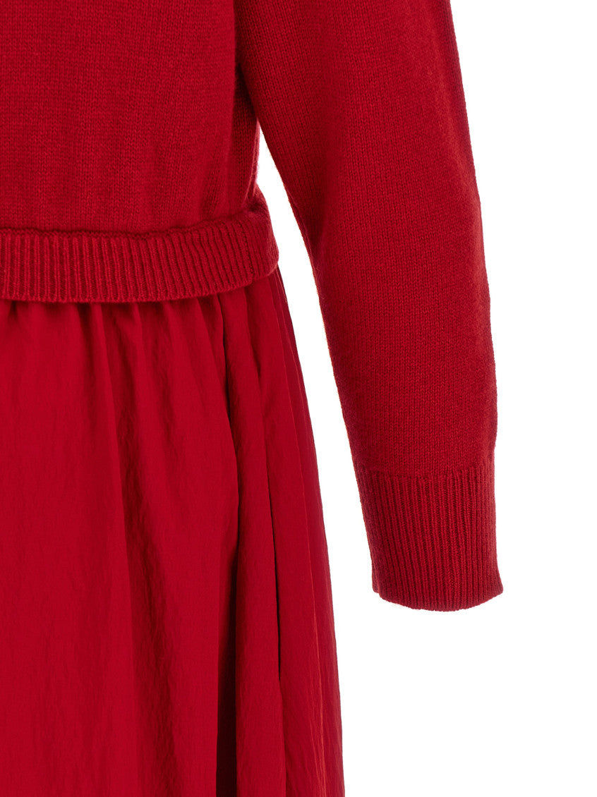 Red Turtle Neck Maxi Dress 4