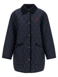 Navy Quilted Shirt Collar Jacket 1