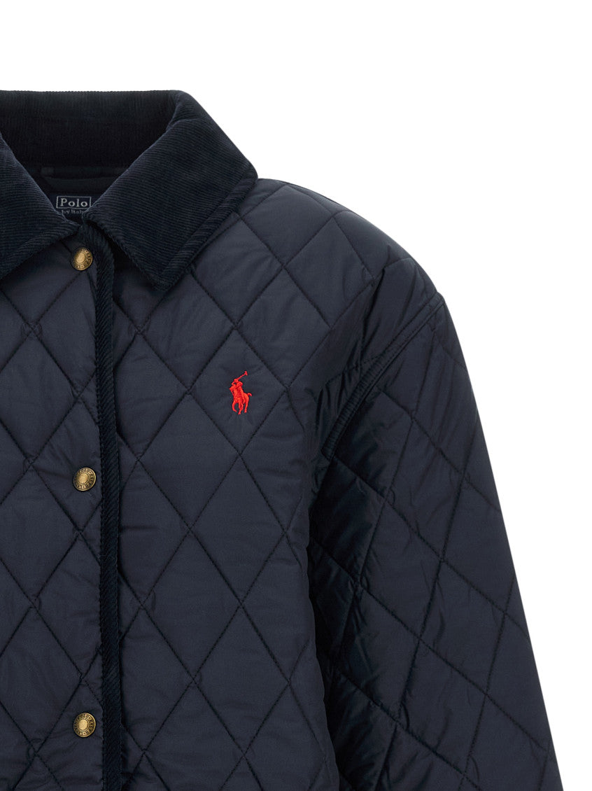 Navy Quilted Shirt Collar Jacket 3