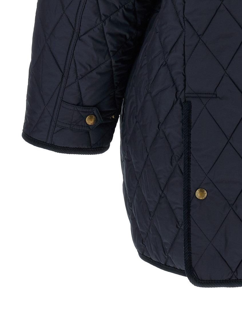 Navy Quilted Shirt Collar Jacket 4