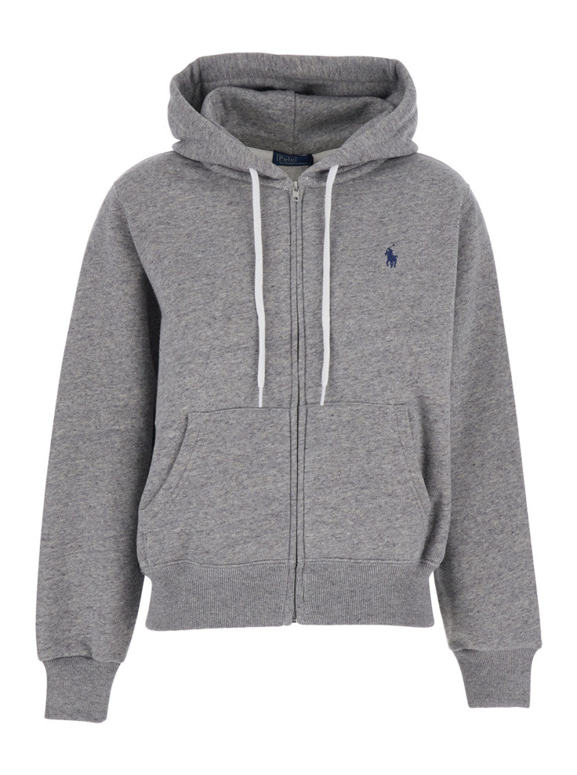 Grey Logo Hood Sweatshirt 1