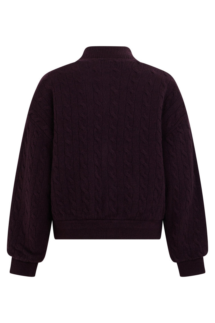 Dark Purple Knitted Jacket 2