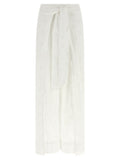 White Loose Flat Front Pants 1
