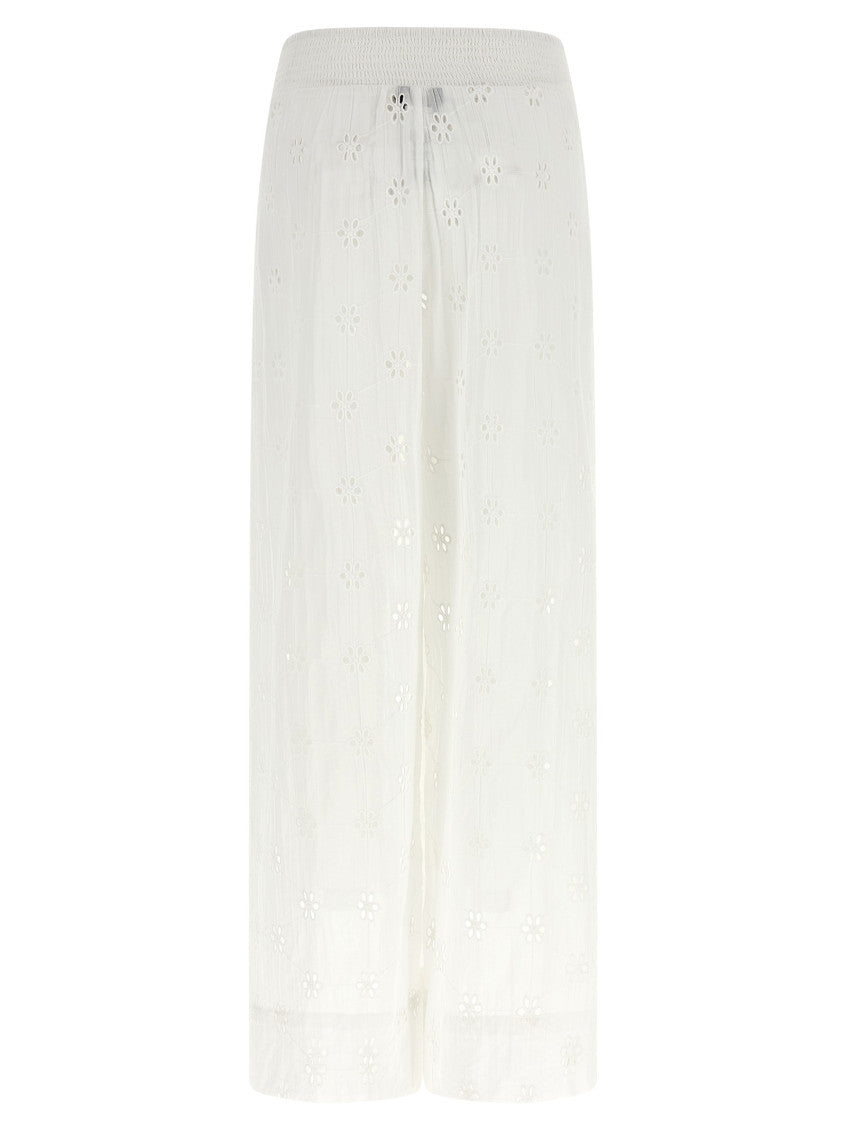 White Loose Flat Front Pants 2