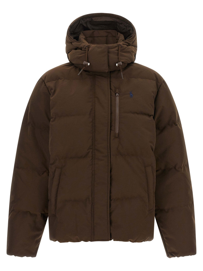 Brown Quilted Hood Jacket 1