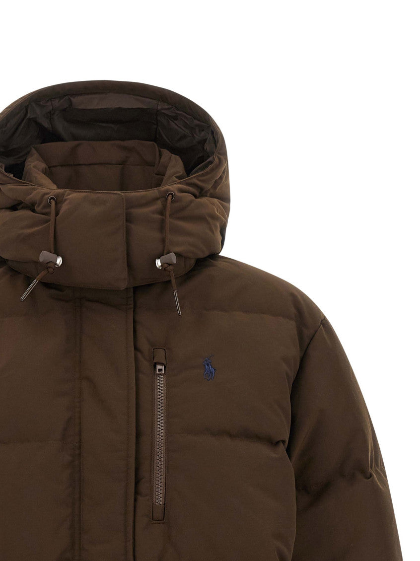 Brown Quilted Hood Jacket 4