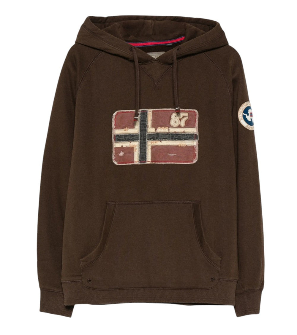 Brown Regular Logo Hoodie 1