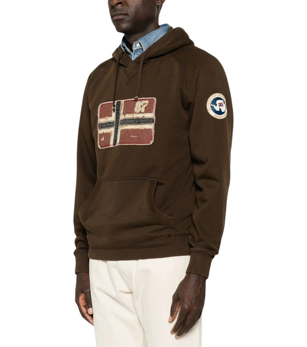 Brown Regular Logo Hoodie 2