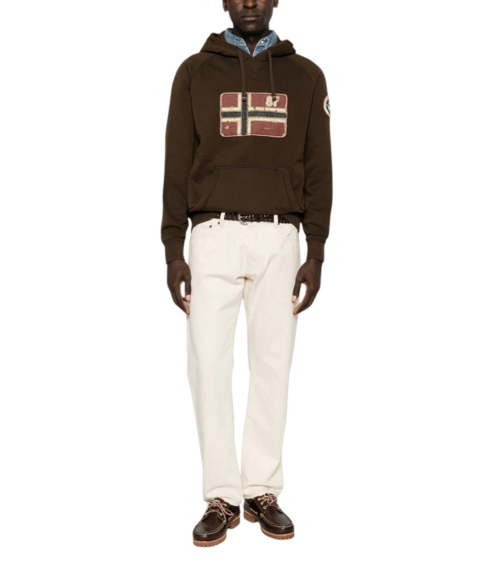 Brown Regular Logo Hoodie 4