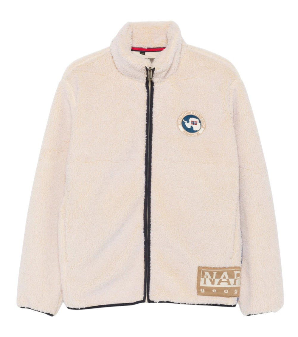 Beige Mock Collar Jacket 1
