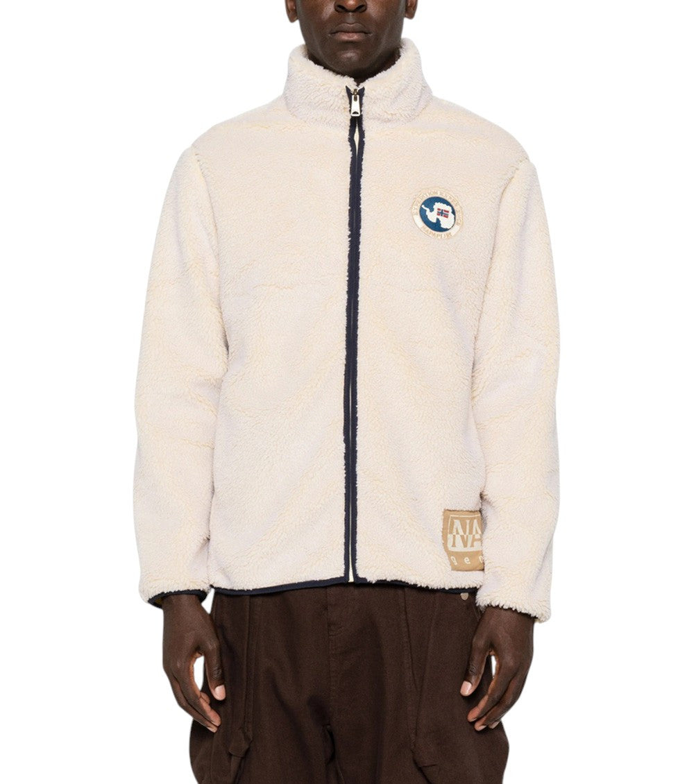 Beige Mock Collar Jacket 2