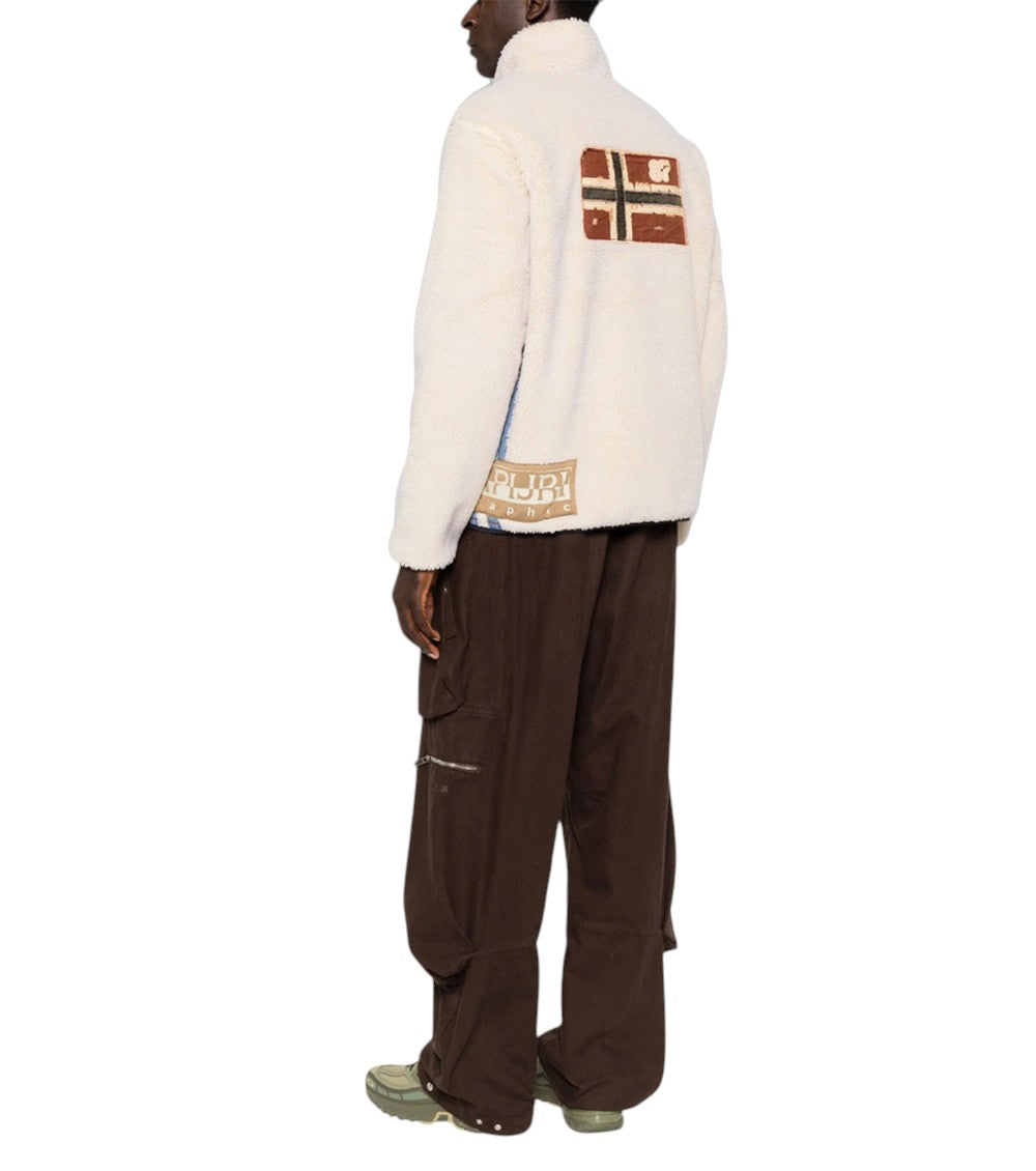 Beige Mock Collar Jacket 4